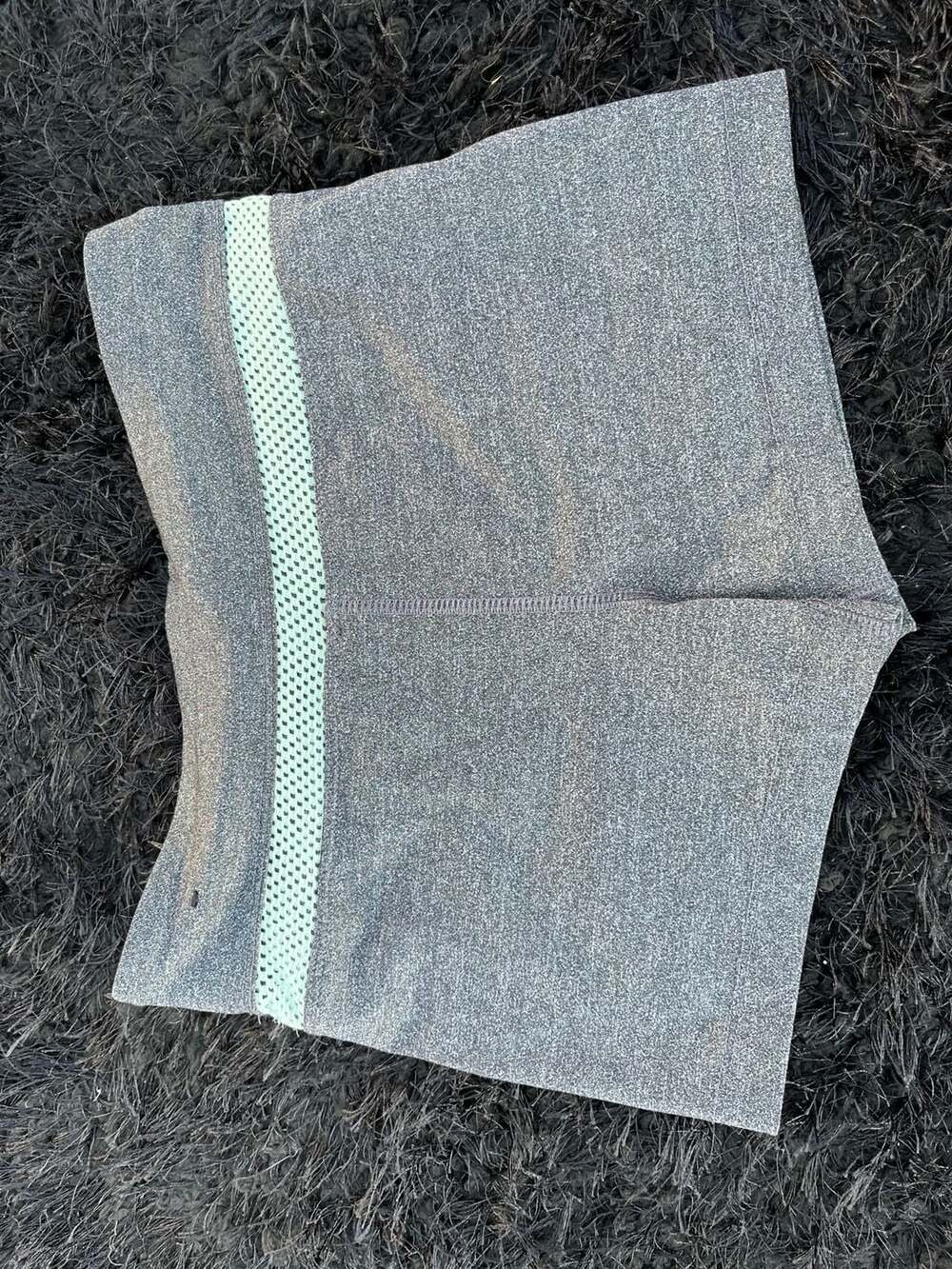 Live Love Dream Grey Heathered Mesh Waistband Athletic Shorts - Picture 3 of 3